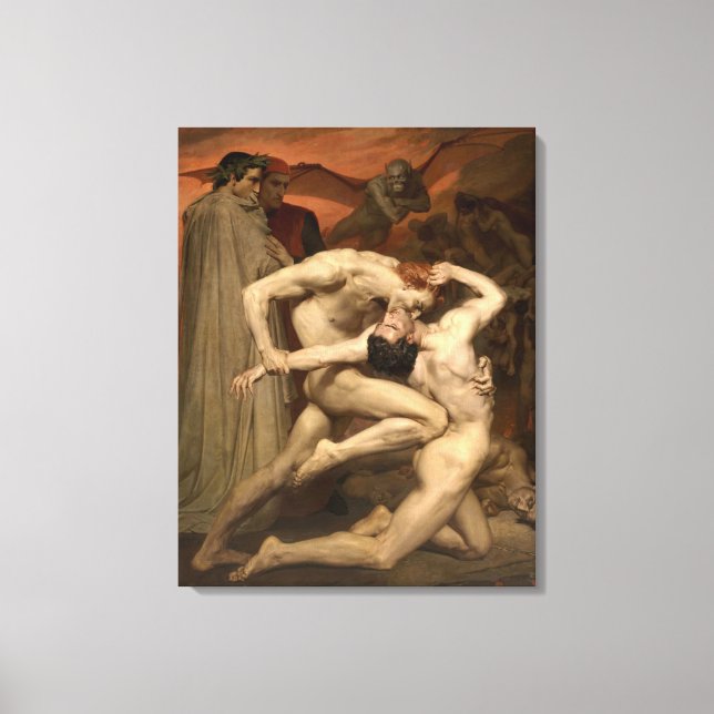 Lienzo Dante y Virgil en el Infierno (por Bouguereau) (Anverso)