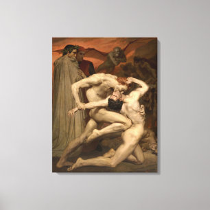 Lienzo Dante y Virgilio en el Infierno (por Bouguereau)