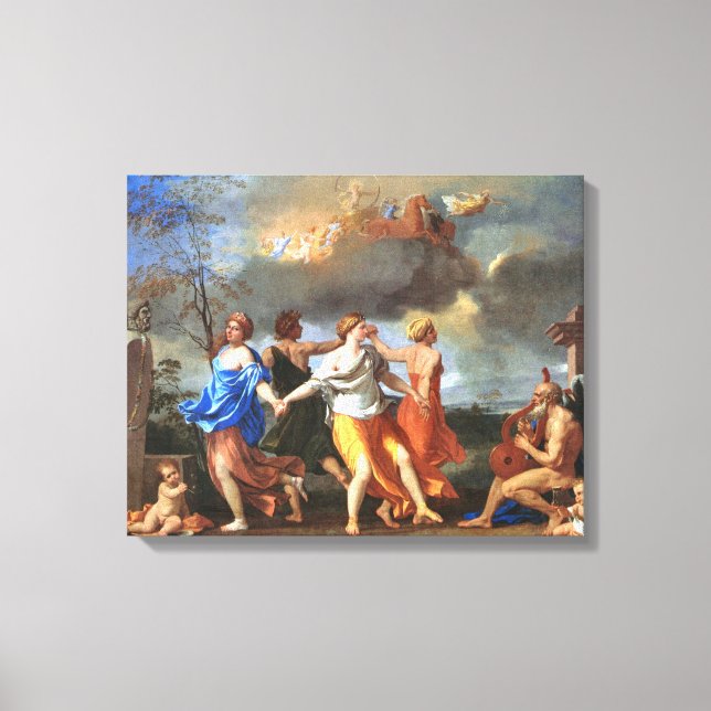 Lienzo Danza a la música del tiempo (por Nicholas Poussin (Anverso)