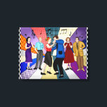 Lienzo Danza de pareja | Nostalgia retro de los años 50<br><div class="desc">Pareja de estilo pop de arte dibujado a mano bailando nostálgico estilo de los años 50.</div>