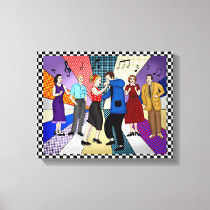 Lienzo Danza de pareja   Nostalgia retro de los años 50