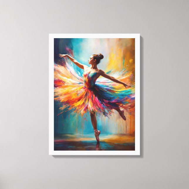 Lienzo Danza de pinturas de derrame (Anverso)
