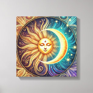 Lienzo Danza eterna del sol y la luna