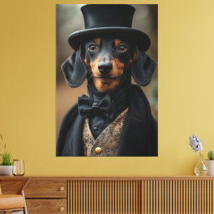 Lienzo Dapper Dachshund con elegante atuendo victoriano