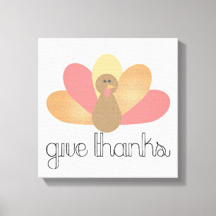 Lienzo dar gracias diseño de pavo de acción de gracias