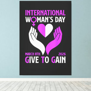 Lienzo Dar para Ganar Feliz Día de la Mujer