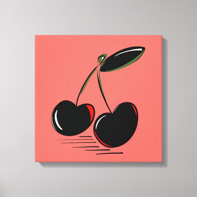 Lienzo Dark Cherries – Minimal Graphic Art  (Anverso)