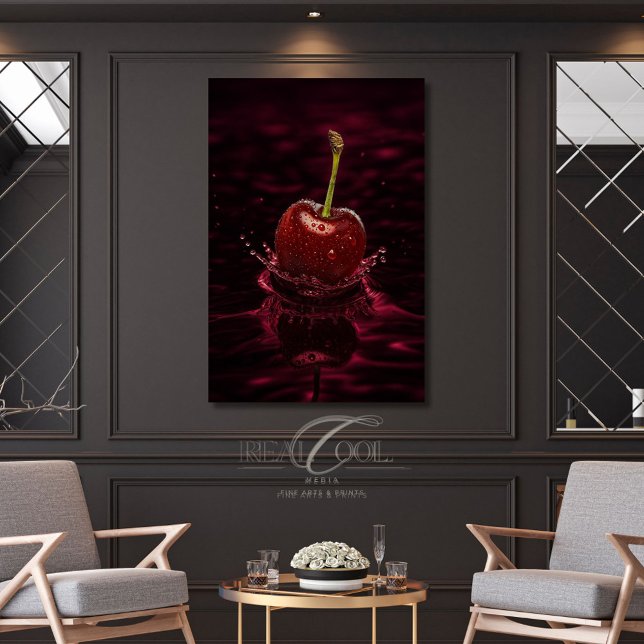Lienzo Dark Red Cherry Splash in Water Art Canvas Print (Subido por el creador)