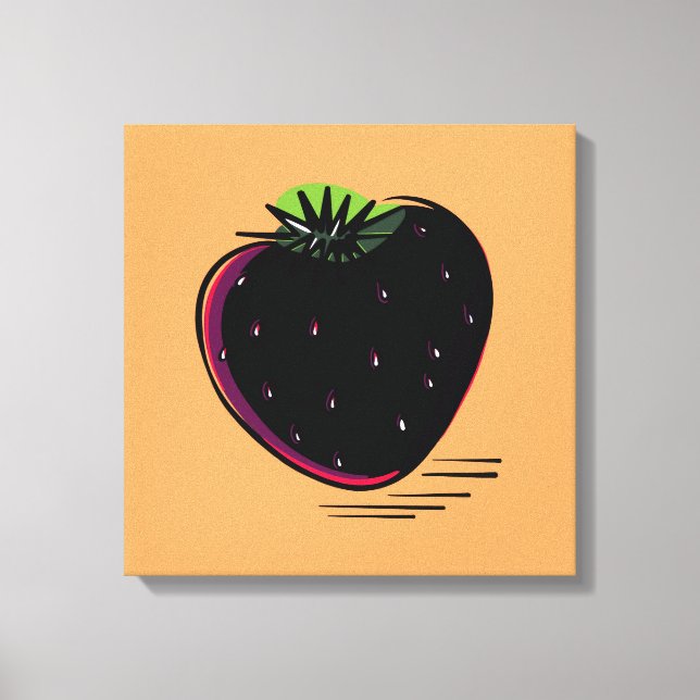 Lienzo Dark Strawberry – Minimal Graphic Art  (Anverso)