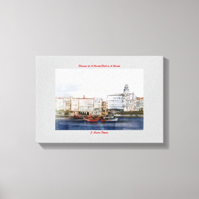 Lienzo Dársena de A Coruña/Dock in A Coruña (Anverso)