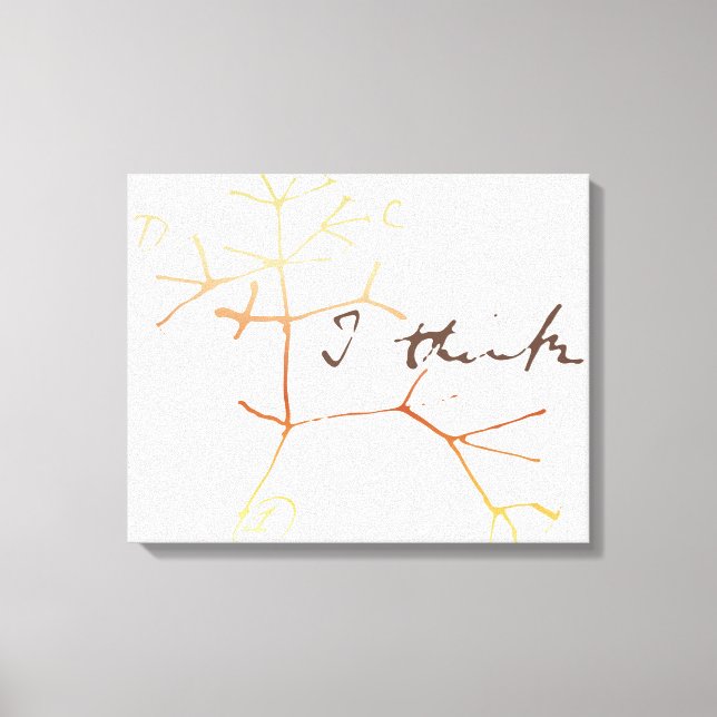 Lienzo Darwin, pienso en un árbol de la vida (Anverso)