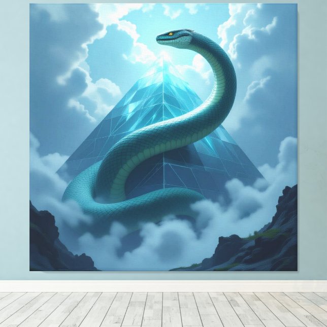 Lienzo „Das Geheimnis der Schlangengötter“ (Insitu (piso de madera))