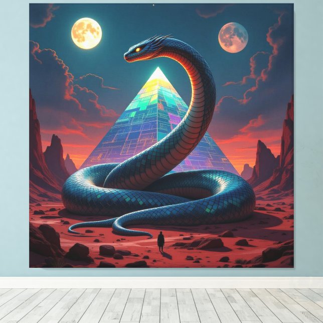 Lienzo „Das Geheimnis der Schlangengötter“ (Insitu (piso de madera))