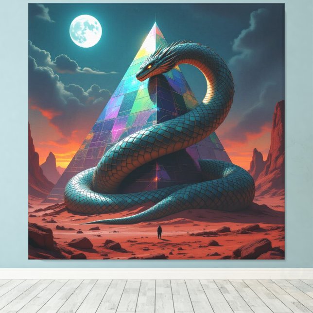 Lienzo „Das Geheimnis der Schlangengötter“ (Insitu (piso de madera))