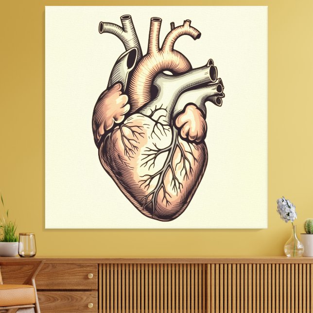 Lienzo „Das menschliche Herz – Zentrum des Lebens“ (Insitu (Sala de estar))