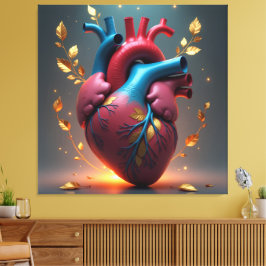 Lienzo „Das menschliche Herz – Zentrum des Lebens“