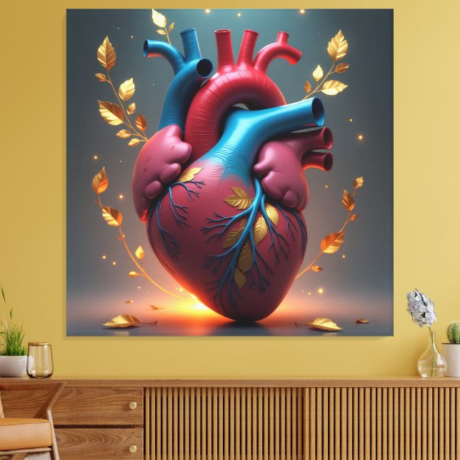 Lienzo „Das menschliche Herz – Zentrum des Lebens“ (Insitu (Sala de estar))