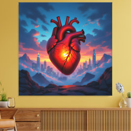 Lienzo „Das menschliche Herz – Zentrum des Lebens“