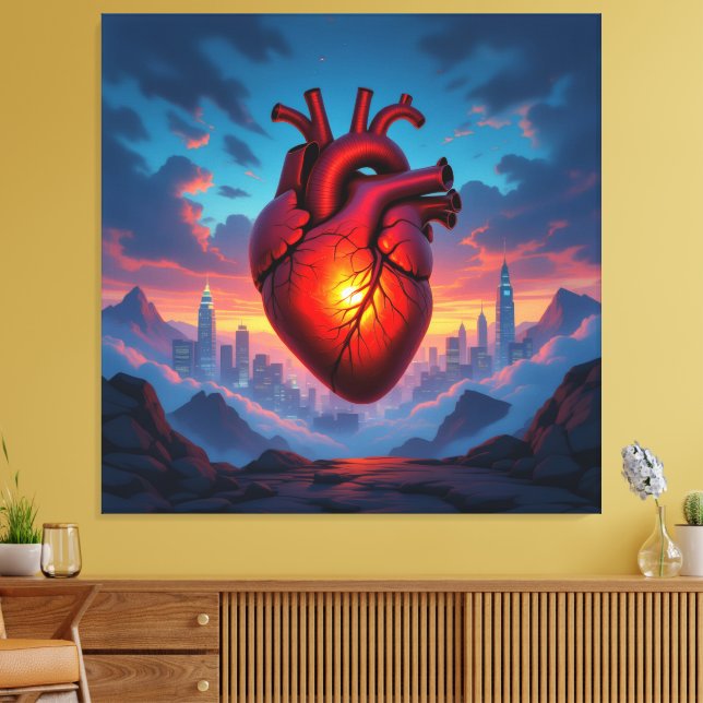 Lienzo „Das menschliche Herz – Zentrum des Lebens“ (Insitu (Sala de estar))