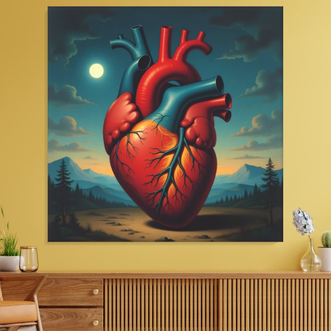 Lienzo „Das menschliche Herz – Zentrum des Lebens“ (Insitu (Sala de estar))