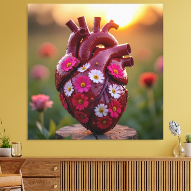 Lienzo „Das menschliche Herz – Zentrum des Lebens“ (Insitu (Sala de estar))