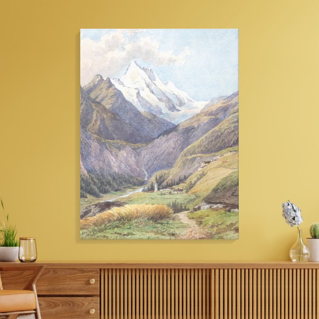 Lienzo Das Mölltal mit dem Großglockner - Carl Lafite (Insitu (Sala de estar))