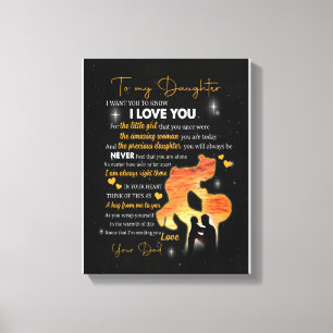 Lienzo Daughter Gift Carta A Mi Hija Amor De Papá