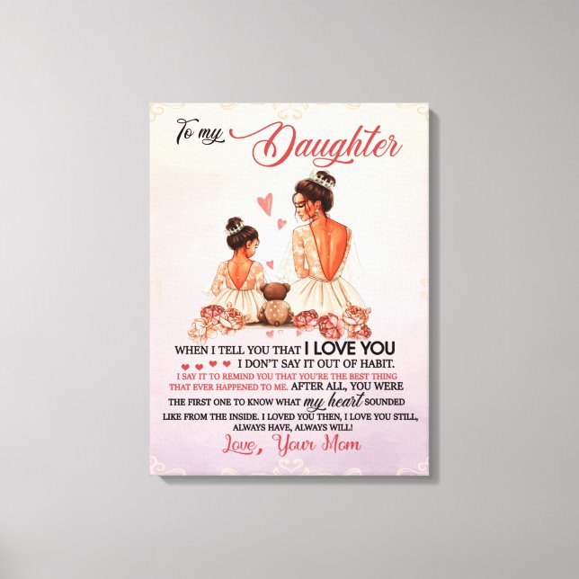 Lienzo Daughter Gift | Carta A Mi Hija De Mamá (Anverso)