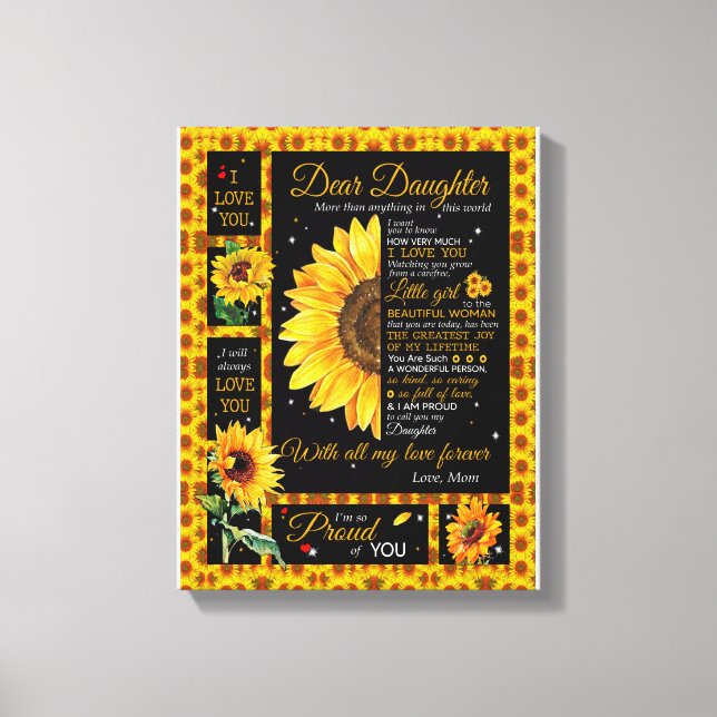 Lienzo Daughter Lovers | A Mi Hija La Mamá De Amor (Anverso)