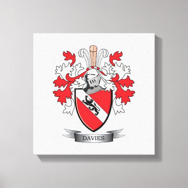 Lienzo Davies Family Crest Coat of Arms (Anverso)