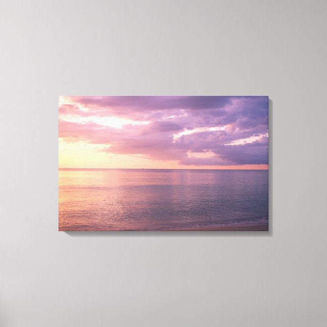 Lienzo Dawn se encuentra con la playa (Anverso)