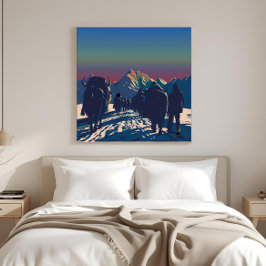 Lienzo Dawn Yak Caravan Everest Collectible Artwork