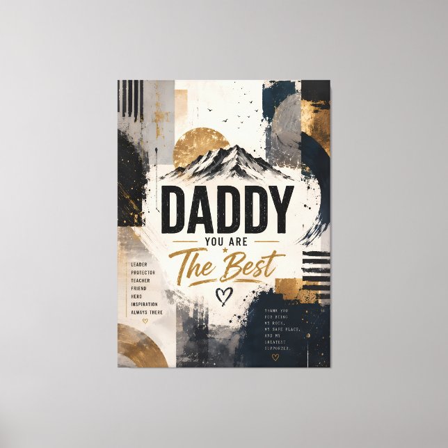 Lienzo de Agradecimiento al Papá Abstracto Moderno (Anverso)