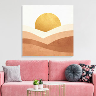 Lienzo de amanecer boho moderno | Cálido y neutral