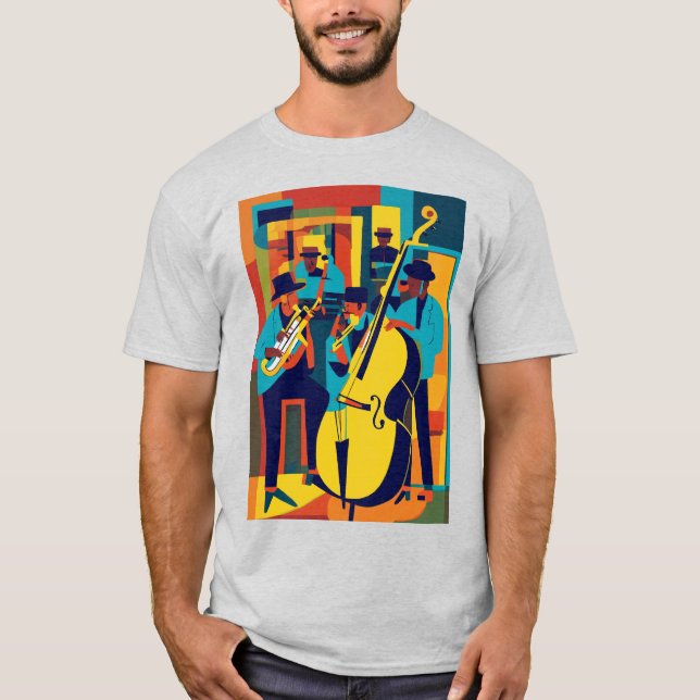 Lienzo de armonía de jazz: camiseta abstracta de a (Anverso)