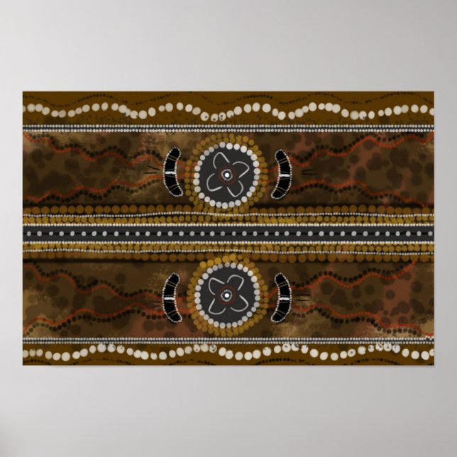 Lienzo de arte aborigen - reunión de comida femeni (Frente)