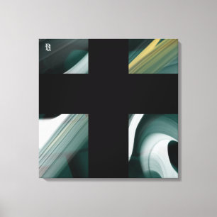 Lienzo de arte abstracto de tendencia 24x24" negro