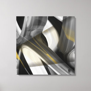 Lienzo de arte abstracto de tendencia 24x24" negro