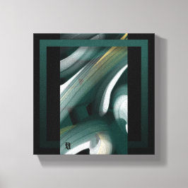 Lienzo de arte abstracto de tendencia 8x8" negro b