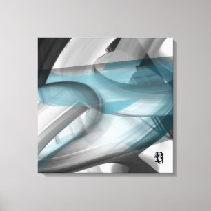 Lienzo de arte abstracto tendencia 24x24" negro bl