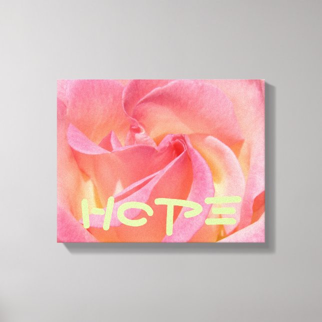 Lienzo de Arte de Esperanza Impresiones Flor Rosa  (Anverso)