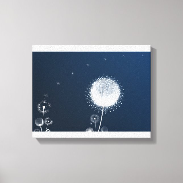 Lienzo de Arte de Pared de Dandelión de Noche Azul (Anverso)