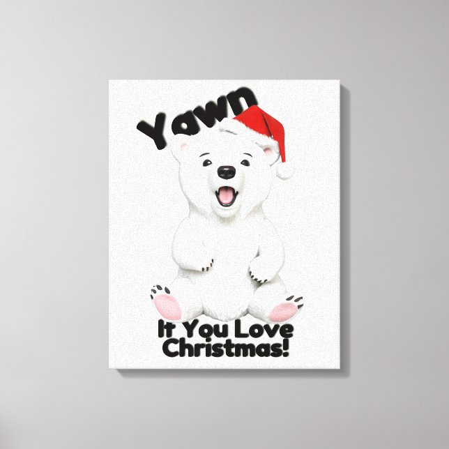 Lienzo de Arte de Pared de Oso Polar Navideño Ador (Anverso)