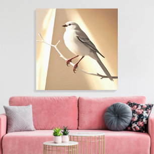 Lienzo de Arte de Pared de Pájaro Gorrión   Pájaro