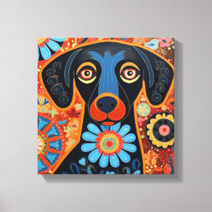 Lienzo de arte de perro moderno