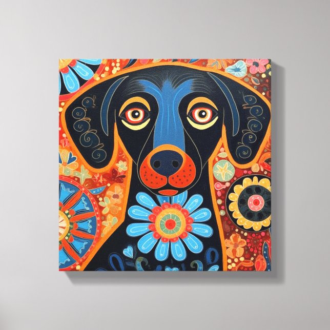 Lienzo de arte de perro moderno (Anverso)