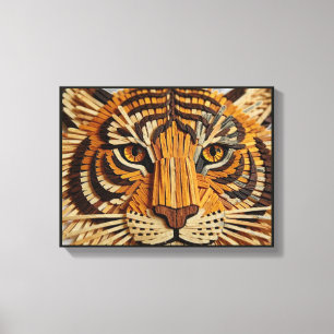 Lienzo de arte de tigre de caja de cerillas brilla