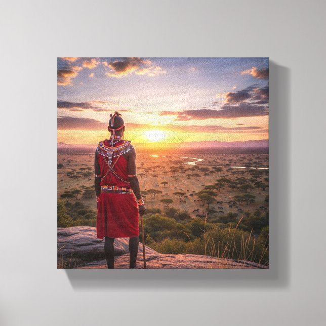lienzo de arte Maasai (Anverso)