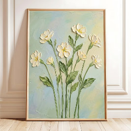 Lienzo de Arte Minimalista de Primula Crema Vibran