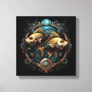 Lienzo de Arte Zodiacal de Piscis